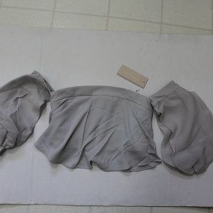 Keepsake Spectrum Off Shoulder Top Dove Grey